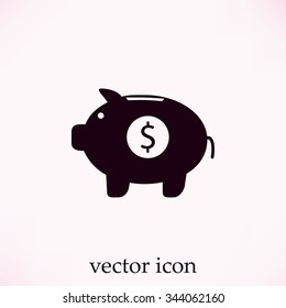 Piggy bank vector icon