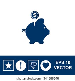 Piggy bank vector icon.