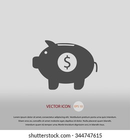 Piggy bank vector icon