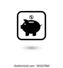 Piggy bank - vector icon