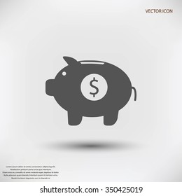 Piggy bank vector icon