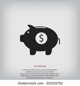 Piggy bank vector icon