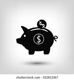piggy bank vector icon