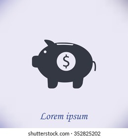 Piggy bank vector icon