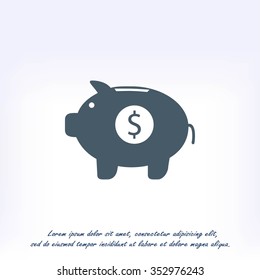 Piggy bank vector icon