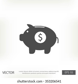 Piggy bank vector icon