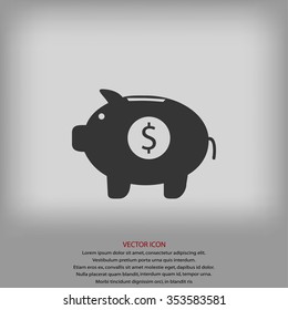 Piggy bank vector icon