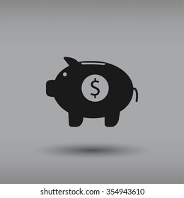 Piggy bank vector icon