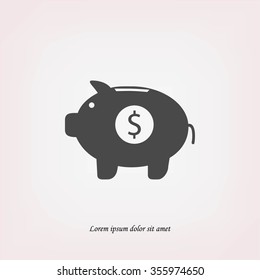 Piggy bank vector icon