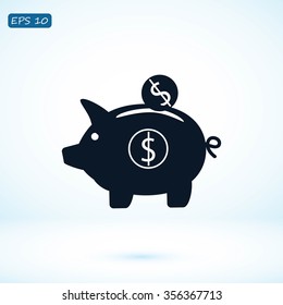 piggy bank vector icon