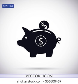 piggy bank vector icon