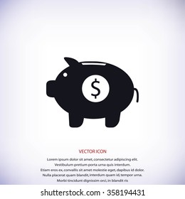 Piggy bank vector icon