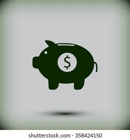 Piggy bank vector icon