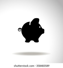 Piggy bank vector icon.