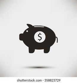 Piggy bank vector icon