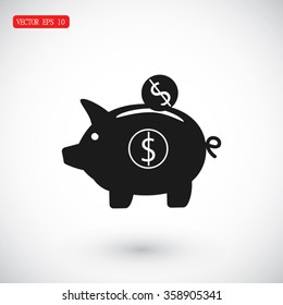 piggy bank vector icon