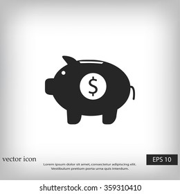 Piggy bank vector icon