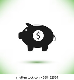 Piggy bank vector icon