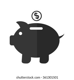 Piggy bank -  vector icon