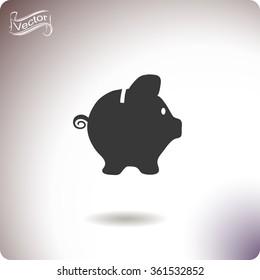 Piggy bank vector icon.