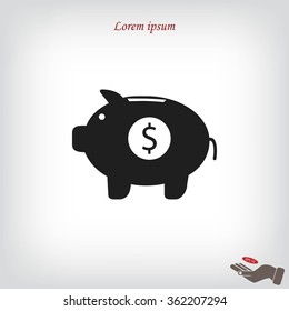 Piggy bank vector icon