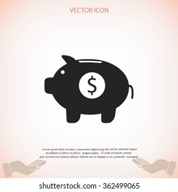 Piggy bank vector icon
