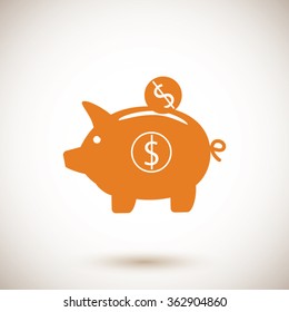 piggy bank vector icon