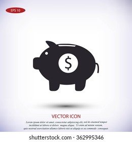 Piggy bank vector icon