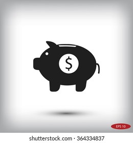 Piggy bank vector icon