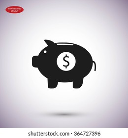 Piggy bank vector icon