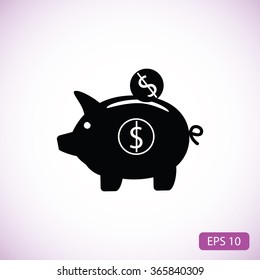 piggy bank vector icon