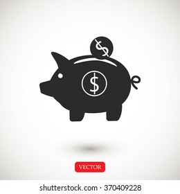 piggy bank vector icon
