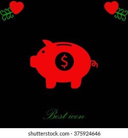 Piggy bank vector icon