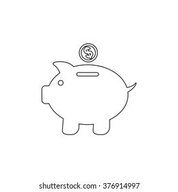Piggy bank -  vector icon