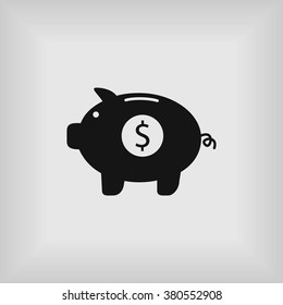 Piggy bank vector icon