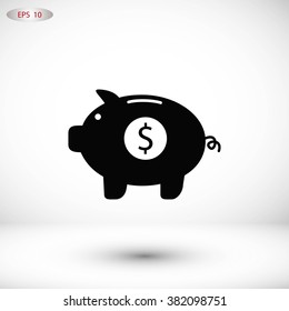 Piggy bank vector icon