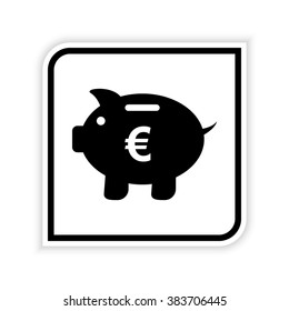 Piggy bank  - vector icon