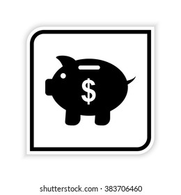 Piggy bank  - vector icon