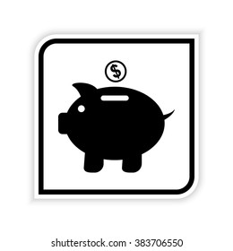 Piggy bank  - vector icon