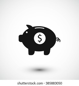 Piggy bank vector icon