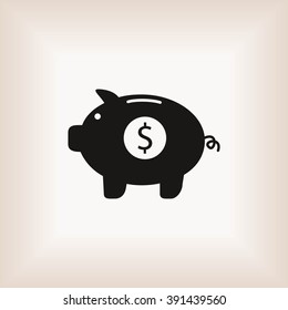 Piggy bank vector icon