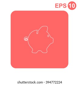 Piggy bank vector icon.