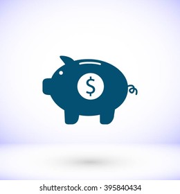 Piggy bank vector icon
