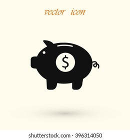 Piggy bank vector icon