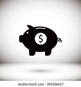 Piggy bank vector icon