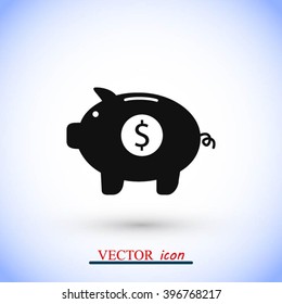 Piggy bank vector icon