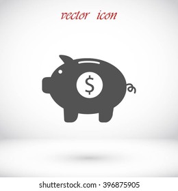 Piggy bank vector icon