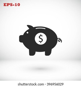 Piggy bank vector icon