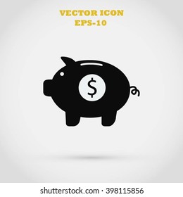 Piggy bank vector icon