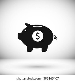 Piggy bank vector icon